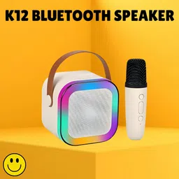FRONY K12 (PORTABLE BLUETOOTH DESKTOP SPEAKER)With Karaoke Mic RGB Light, HD SoundB314 10 W Bluetooth Laptop/Desktop Speaker-picture-32