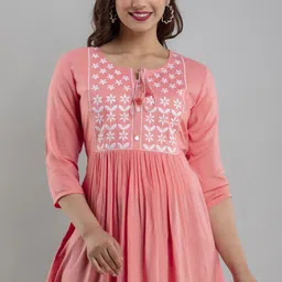 lovekushfashion Casual Regular Sleeves Embroidered Women Pink Top-picture-10