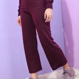 tokyo talkies Women Solid Purple Track Pants image 4