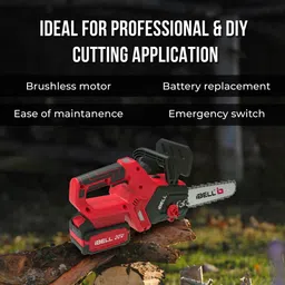 ibell BS20-12 Cordless Chainsaw Brushless,1200W,20V Max,12” Guide Bar,3/8” Chain Pitch 4500 RPM,4.0Ah Li-Ion Battery in BMC Box Cordless Chainsaw image 2