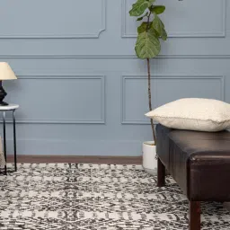 obeetee Beige Microfibre Persian 4 X 6 Feet Hand Woven Carpet image 1