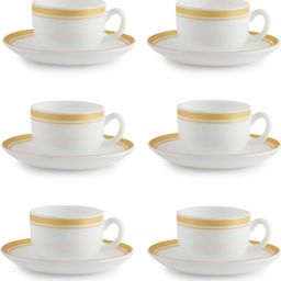 cello Pack of 12 Opalware Divine Gold Lines Cup & Saucer 160 ml-picture-10