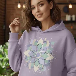 greco Women Full Sleeve Printed Hooded Sweatshirt image 4