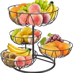 prime krafts 4 Tier Multipurpose Metal Wire Storage Organizer for Home and Kitchen, Iron Fruit & Vegetable Basket image 5