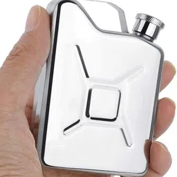 protos india.net SILVER Jerry Can 6 Oz 170 ml Stainless Steel Hip Flask image 4