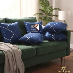 villagers Premium Cushion Set | (16x16 inch) Polyester Fibre Abstract Cushion Pack of 5-picture-20