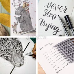 daggeron Micro-Pen Fineliner, Pigment Liner Multiliner Pens Micro Fine Point Drawing Pens image 5