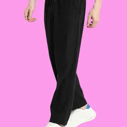 nivedanm Men Solid Black Track Pants image 3