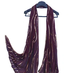 invent fashion Chiffon Printed Purple Women Dupatta-picture-11