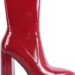 london rag Burgundy Block Heel Ankle Boot Boots For Women image 2