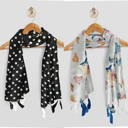 poshampaa Printed Chiffon Women Multicolor Stole, Scarf, Fancy Scarf-picture-24