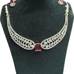 gurukripa jewels Sterling Silver Sterling Silver Red, Silver Jewel Set-picture-20