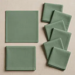 Drona Ent 12 Piece 100% Pure Cotton Handkerchief Set – Sage, Size 16x16 Inch (40x40 cm) ["Sage"] Handkerchief image 2