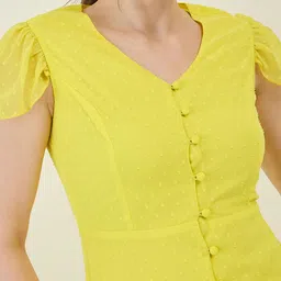 aayu Women A-line Yellow Ankle Length Dress image 5