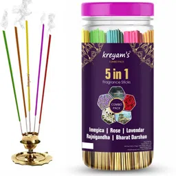 kreyam's luxurious Incense Stick Collection For Negative Energy Remover Agarbatti Imegica, Rose, lavender, Rajnigandha, Bharat Darsan Pooja Items-picture-22