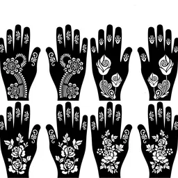 mehendiaura Mehandi AURA Stencil For Female hands bridal, Mehendi Design Sticker Stencil MEHENDI AURA - F5 Herbal, Natural Stencil-picture-31