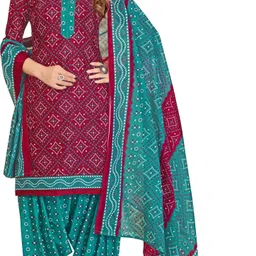 vijay deep silk mill Unstitched Crepe Salwar Suit Material Printed image 5