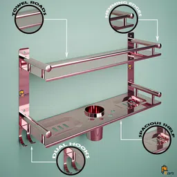 bzcarts by bzcarts S.S. 304 Rose Gold Bathroom Stand / Bathroom Towel Hanger / Bathroom Accessories Rose Gold Towel Holder image 4