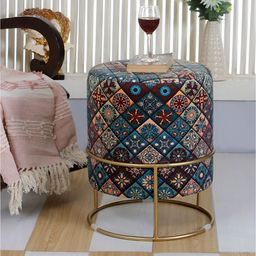 Shadowkart Blue & Yellow Pouffes Sitting Mudda Puffies Stool-picture-4