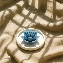 utsav LIGHT Blue Lotus Flower Candle – Decorative Aromatic Candle Candle image 3