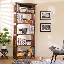 urban ladder Rhodes Solid Wood Bookshelf in Teak Finish-picture-49