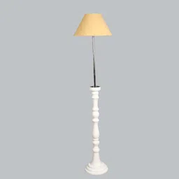 Elegant Beige Metal and Fabric Shade Club Floor Lamp With Wood Base By Sapphire image 3