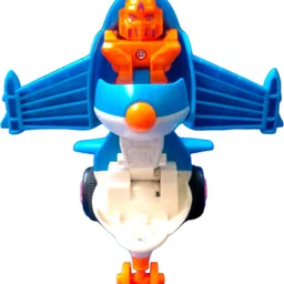 caught trendy Transforming Cute Aeroplane Toys Figure 2 in 1 Flying Push n Go Toy image 4