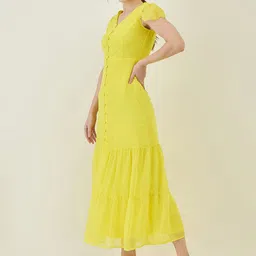 aayu Women A-line Yellow Ankle Length Dress image 4