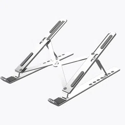 QueryZen Aluminum 6 Adjustable Foldable Portable Laptop Stand Desktop Tablet Stand Aluminium Desk Stand Rotatable Laptop Stand Compatible with Universal Laptops Aluminium Floor and Desk Stand Laptop Stand with Adjustable Height Compatible with Universal Laptops image 5