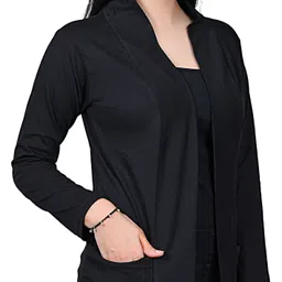 ng store Women Full Sleeve Black Shrug image 4