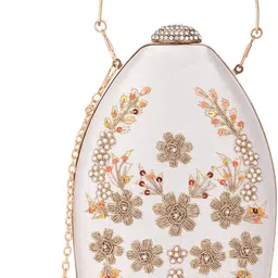 tooba handicraft Party White Clutch image 2