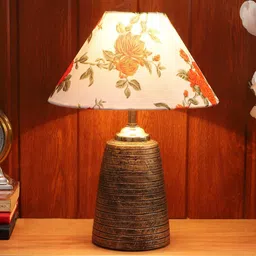 Foziq Brown & Mustard Yellow Printed Table Lamps-image-87