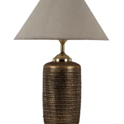 Foziq Brown & White Solid Table Lamp image 3