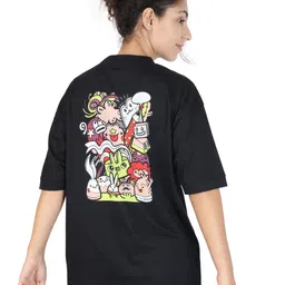 ZU Printed Round Neck Cotton Oversized T-shirt-image-11