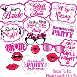 zyozi Bachelorette Party Photo Booth Props / Bachelorette Party Supplies / Miss to Mrs Banner Photo Booth / Bachelorette Party Props / Bride to Be Party Decoration (Set of 15 ) Photo Booth Board image 2