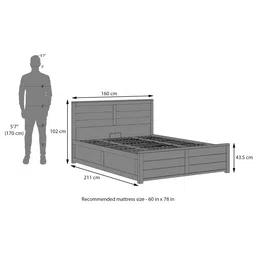 urban ladder Ritz Solid Wood Hydraulic Storage Queen Size Bed in Amber Walnut Finish image 8