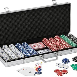 prasadhkam 500 Chips Poker Game Set with 2 Decks 5 Dice and Aluminum Case for Adult(Silver)-picture-31
