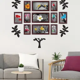 RANDOM Brown 11 Pieces Photo Frames With Plaque-picture-41