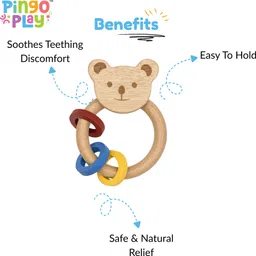 pingo play Premium Wooden Rattle for Babies for Sensory Development Rattle image 3