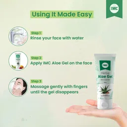 IMC Herbal Aloe Gel | Helps To Treat Acne & Dull Skin | For Face, Neck, Hands & Skin image 4