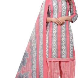 rajnandini Cotton Blend Printed Readymade Salwar Suit Ready to Wear Printed Kurta, Patiala & Dupatta Set image 1