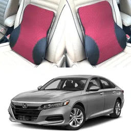oshotto Black, Red Fabric, Leatherite Car Pillow Cushion for Honda-picture-15