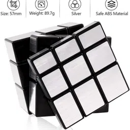 toyrentto Mirror Cube 3x3 Silver Puzzle Smooth Turning Brain Teaser Toy for Kids & Adults image 5