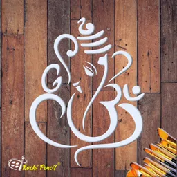 kachi pencil Ganesh Craft Stencil for Painting Art Big Size 12x12 inch Reusable Stencil for P ainting, Fabric, Glass, Wall Painting, and Craft Painting, 1962 , Art & Craft Painting Stencil image 5