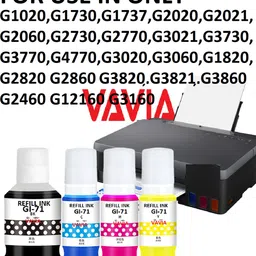 vavia GI 71 Ink for G1020,G2020,G2021,G2060,G3020,G2021,G3060 Black + Tri Color Combo Pack Ink Bottle-picture-10