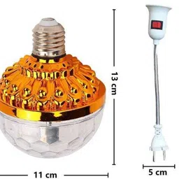 aruklie Colorful Disco Rotating Magic Ball LED Light Bulb with Sockets Single Disco Ball image 2