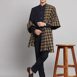 Braid N Cord Wool Checkered Men Shawl image 4