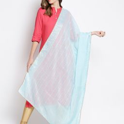 Dupatta Bazaar Blue Embroidered Dupatta with Sequinned-picture-31