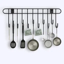 cronex Cutlery Kitchen Rack Kitchen Utensil hanger/door hanger/ kitchen wall mounted stand with 11 Hooks Steel image 2