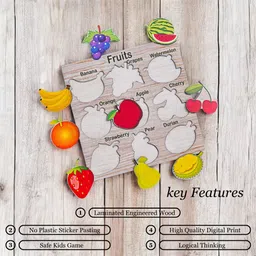 capio art Wooden Fruits Jigsaw Puzzle Games for Kids & Children's image 2